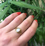 Vintage Yellow Gold Filigree Opal Ring