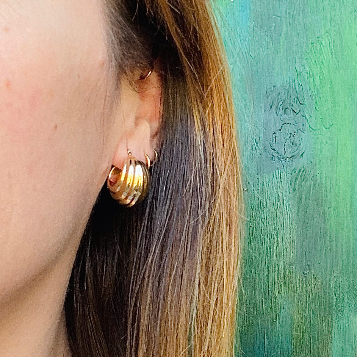 1980's 14k Gold Huggies Hoops