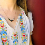 Coconut & Brass Bead Silver Necklace by Brin