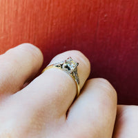 Retro Engagement Ring with Unexpected Details