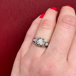 Architectural Art Deco Diamond Engagement Ring