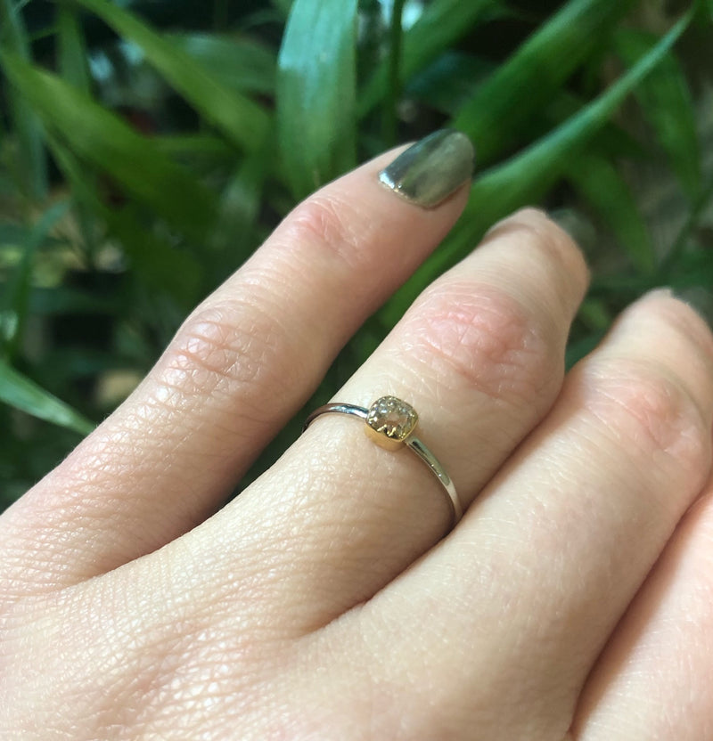 The Chunky Old Mine Cut Diamond Solitaire