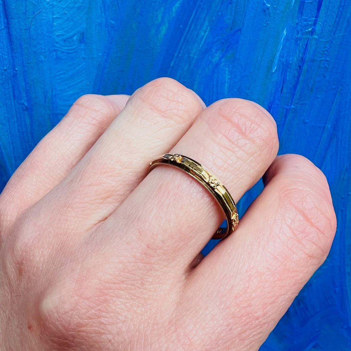 Handsome Engraved Deco Band by Lohengrin