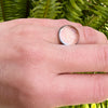 Crystal Ball in Deco Era Silver Ring