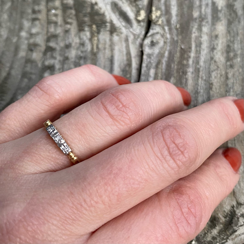 1940's Palladium and 14k Diamond Band