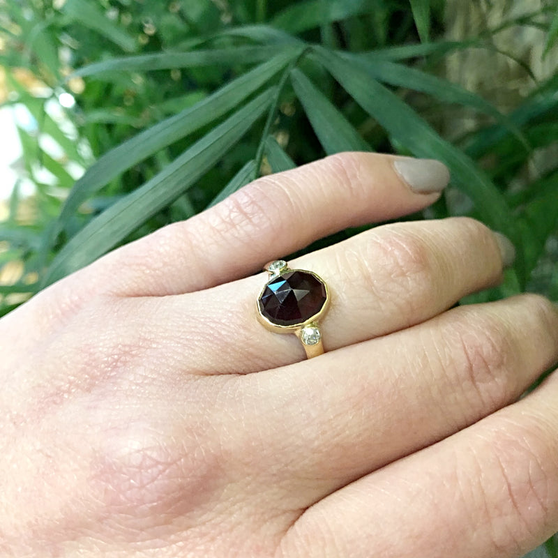 The Rose Cut Garnet and Diamond Ring by 720