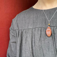 Navajo Carved Corn Maiden Pendant Signed Tarpin