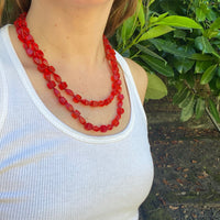 Amazing Tomato Red Deco Bead Necklace