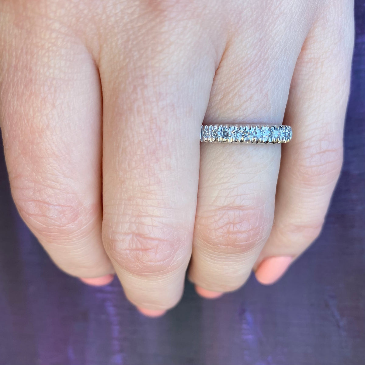 Interesting Ten Diamond & Platinum Wedding Band