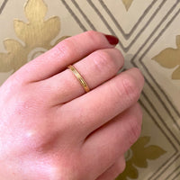 Handsome Grooved Gold Band with Sawtooth Edge