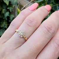Old Mine Cut Diamond Cluster in 18k
