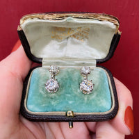 The Best Antique French OMC Diamond Drop Earrings