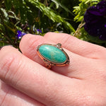 Delightful Amazonite Rose & Yellow Gold Ring