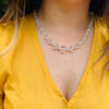 Crisply Faceted Graduated Glass Bead Necklace