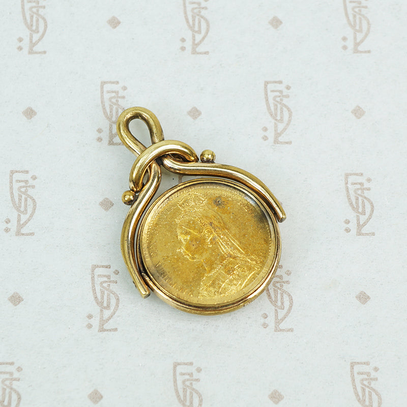 The Victorian Six Pence Spinner Fob