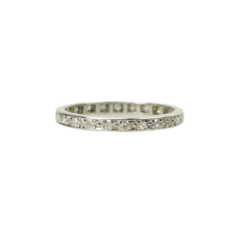 Vintage 1930s Platinum and Diamond Eternity Band