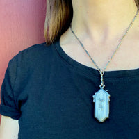 Folding Lorgnette Pendant in Engraved Sterling Case