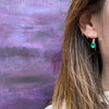 Breathtaking Green Paste Drop Earrings in Silver by 720