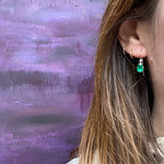 Breathtaking Green Paste Drop Earrings in Silver by 720