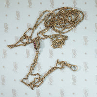 Victorian Gem Set Slide Chain with Watch Hook