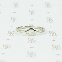 opal recycled white gold ring