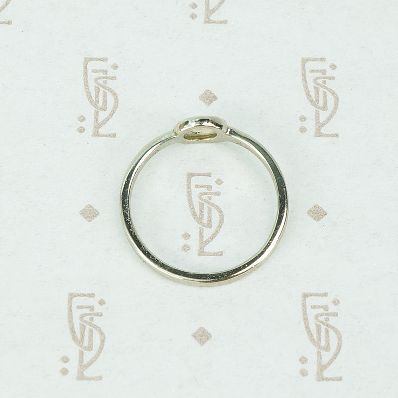 opal recycled white gold ring side