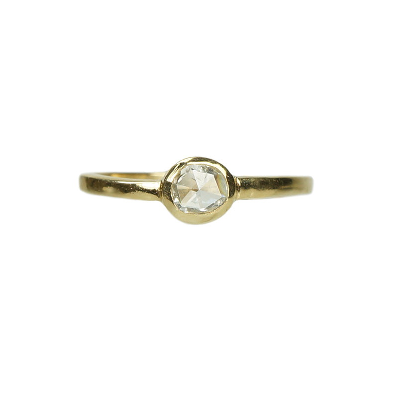 Recycled Yellow Gold and Rose Cut Diamond Ring