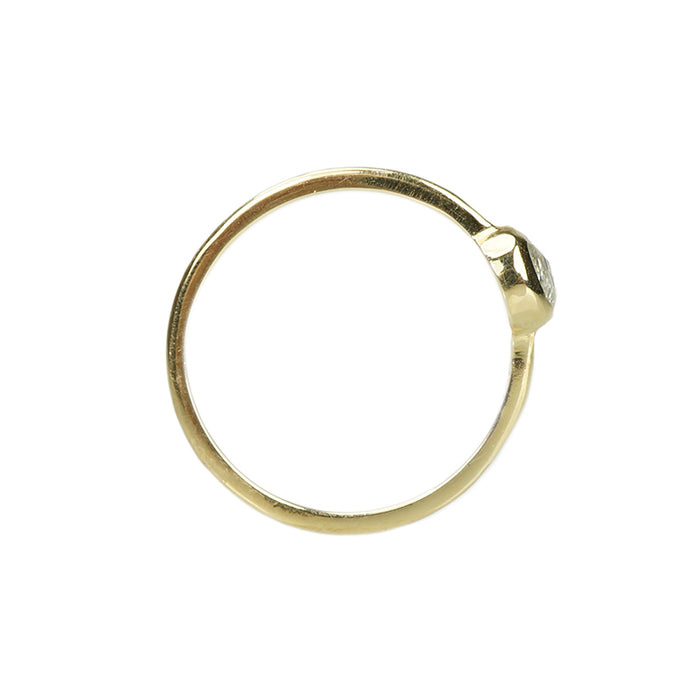 Recycled Yellow Gold and Rose Cut Diamond Ring