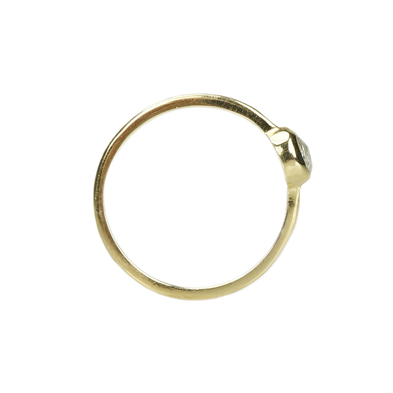 Recycled Yellow Gold and Rose Cut Diamond Ring