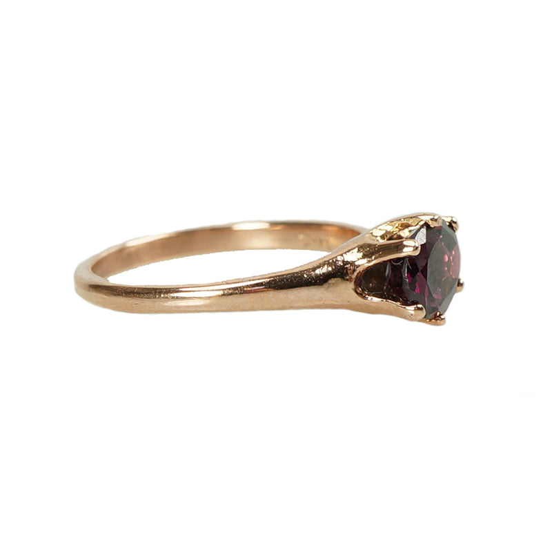 Recycled Rose Gold and Antique Garnet Ring - Gem Set Love