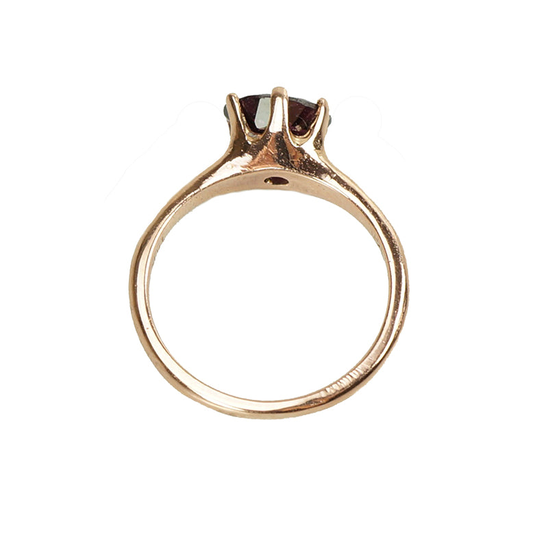 Recycled Rose Gold and Antique Garnet Ring - Gem Set Love