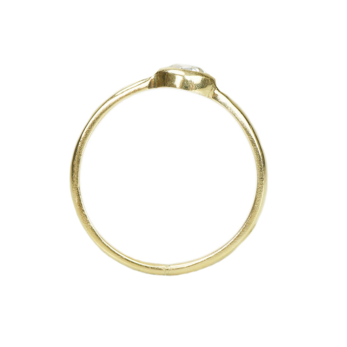 Mine Cut Diamond Bezel Set Solitaire