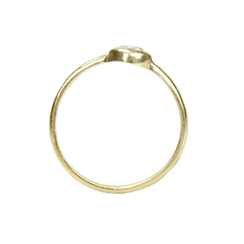 Mine Cut Diamond Bezel Set Solitaire