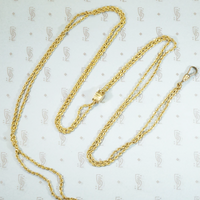 Long Twisted Rope Chain with Gem Set Slide and Hook