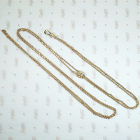 elegant gold filled 19th century slide and chain with opals and pearls