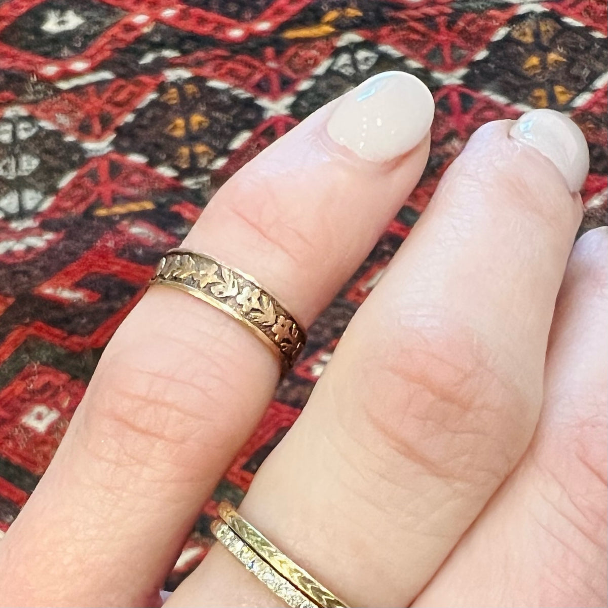 Miniature Cigar Band Engraved with Flowers