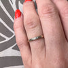 Petite Two Tone Diamond Band with Engraved Detail