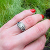 Deco Diamond and Sapphire Filigree Ring