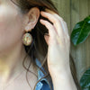 Red Hair with a Curl Portrait Miniature Earrings