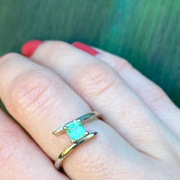 Fresh Green Emerald Crossover Ring by 720