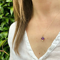 Rich Purple Amethyst Pendant with Pearl Accent