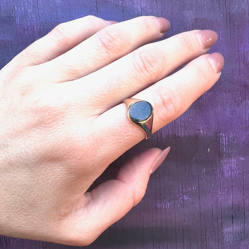 Classic Edwardian Signet Ring with Bloodstone