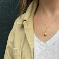 Geometric Gold & Citrine Conversion Pendant