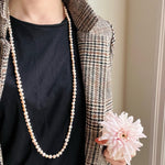 Opera Length Pink Freshwater Pearl Necklace