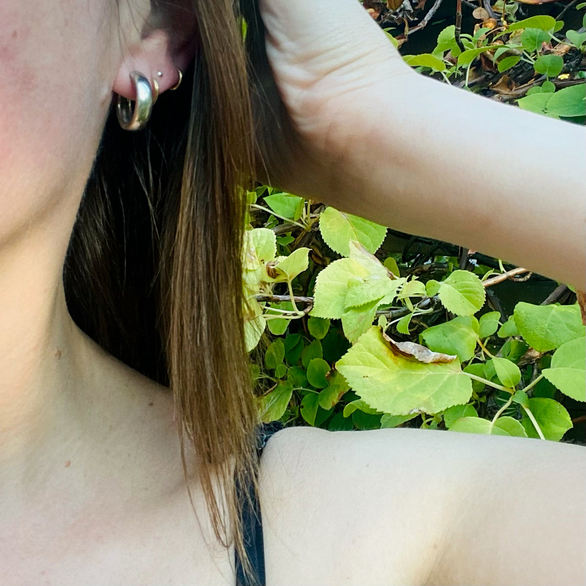Sterling Silver Chubby Huggie Hoops
