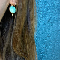 Robin Egg Blue Turquoise in Recycled Gold Earrings