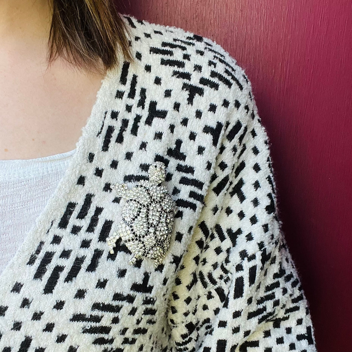 Pauline Trigère's Crystal Paved Turtle Brooch
