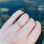 Two Tone Gold Band with Forget Me Not Stripes