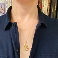 Vintage Golden Feather Pendant