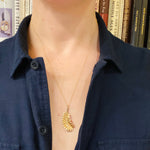 Vintage Golden Feather Pendant